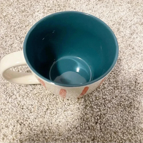 Opal House striped pink turquoise ceramic stoneware coffee mug - Picture 9 of 9